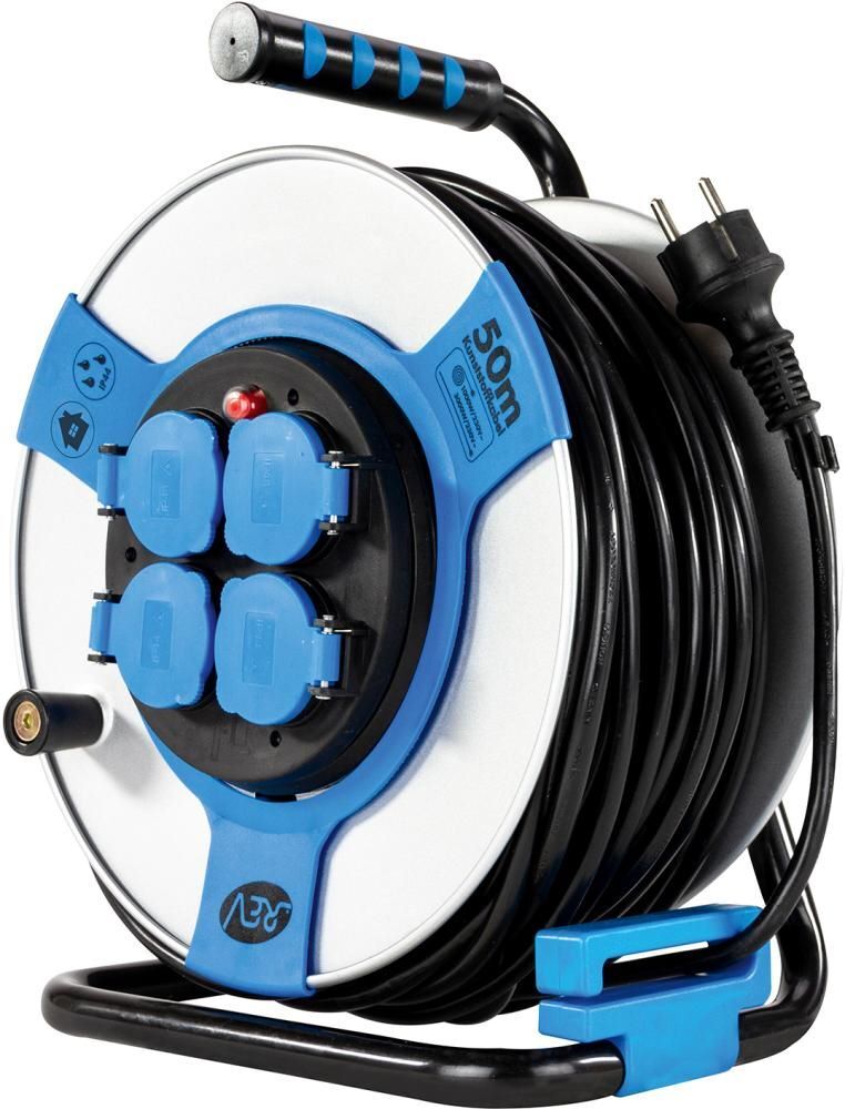 REV Kabeltrommel 50 meter Stahl IP44 4-fach H05VV-F 3G1,5 Produktbild REV Kabeltrommel 50 meter Stahl IP44 4-fach H05VV-F 3G1,5 bild 3