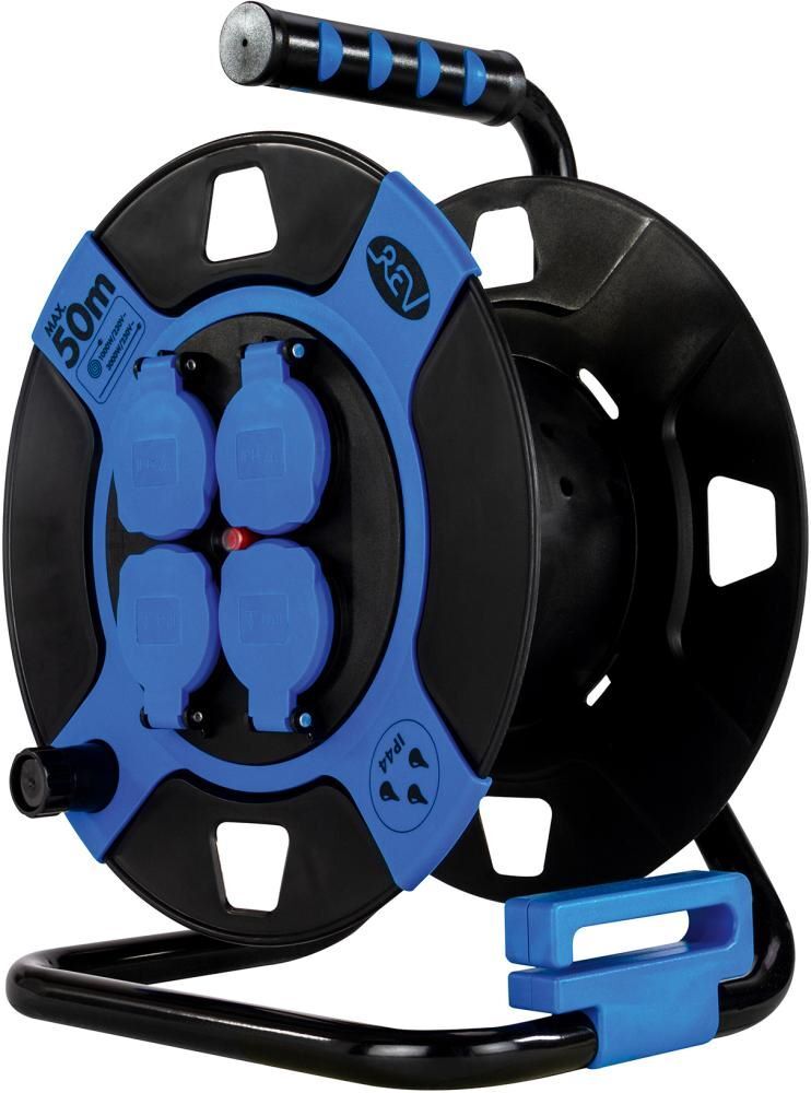 REV Leertrommel 4-fach Kunststoff IP44 schwarz / blau Produktbild REV Leertrommel 4-fach Kunststoff IP44 schwarz / blau