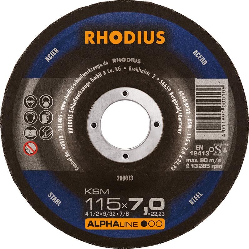 RHODIUS Schruppscheibe KSM 115 x 7,0 mm Stahl Produktbild RHODIUS Schruppscheibe KSM 115 x 7,0 mm Stahl