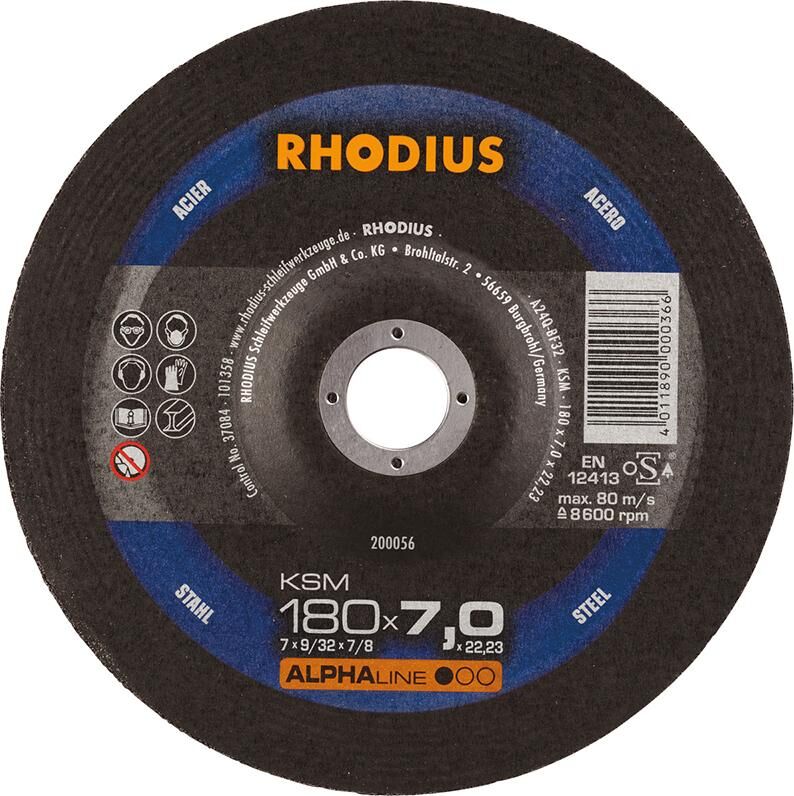RHODIUS Schruppscheibe KSM 180 x 7,0 mm Stahl Produktbild RHODIUS Schruppscheibe KSM 180 x 7,0 mm Stahl