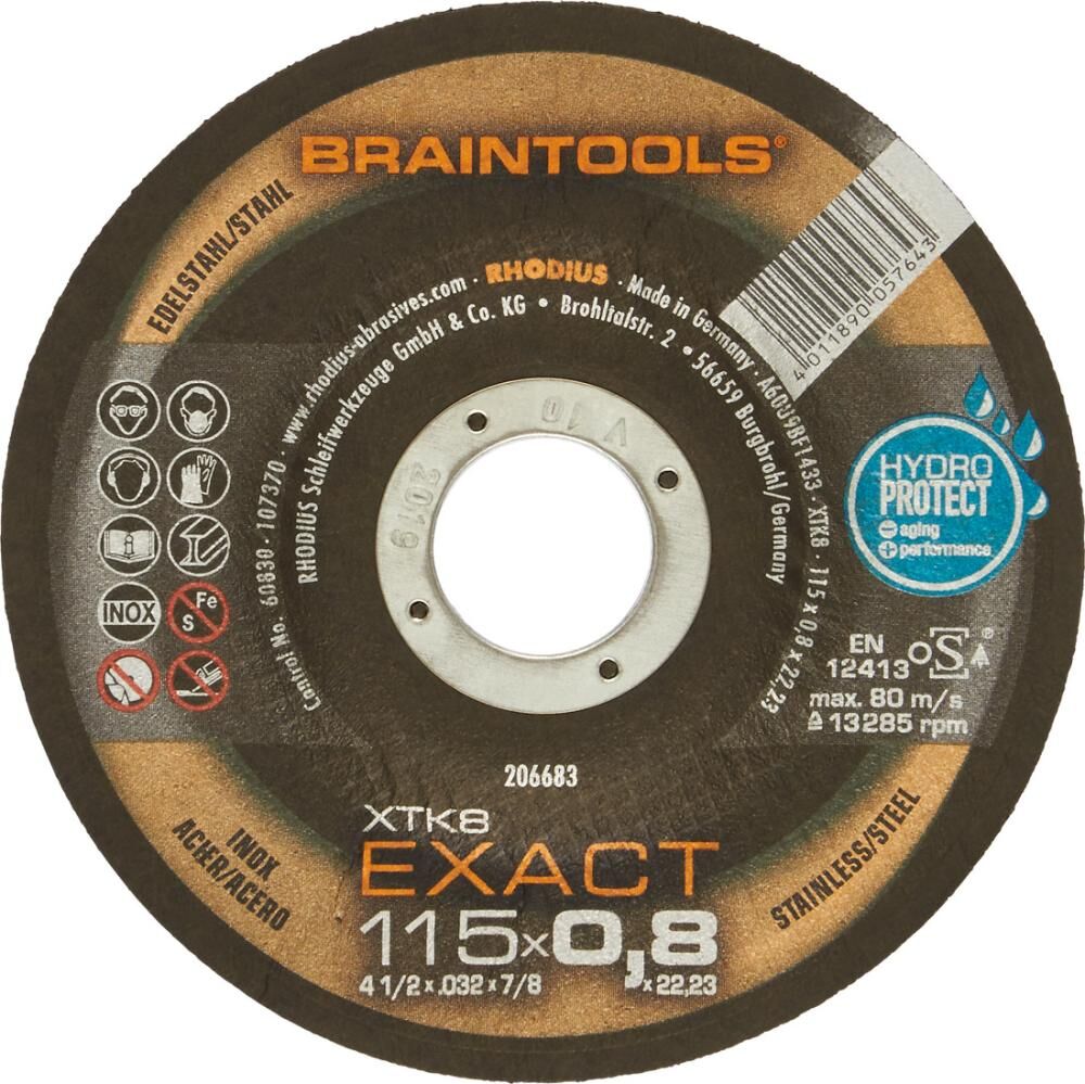 RHODIUS Trennscheibe Edelstahl XTK8 EXACT 125 x 0,8 mm gekröpft Produktbild RHODIUS Trennscheibe Edelstahl XTK8 EXACT 125 x 0,8 mm gekröpft bild 2