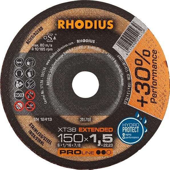 RHODIUS Trennscheibe Edelstahl XT38 150 x 1,5 mm gerade Produktbild RHODIUS Trennscheibe Edelstahl XT38 150 x 1,5 mm gerade