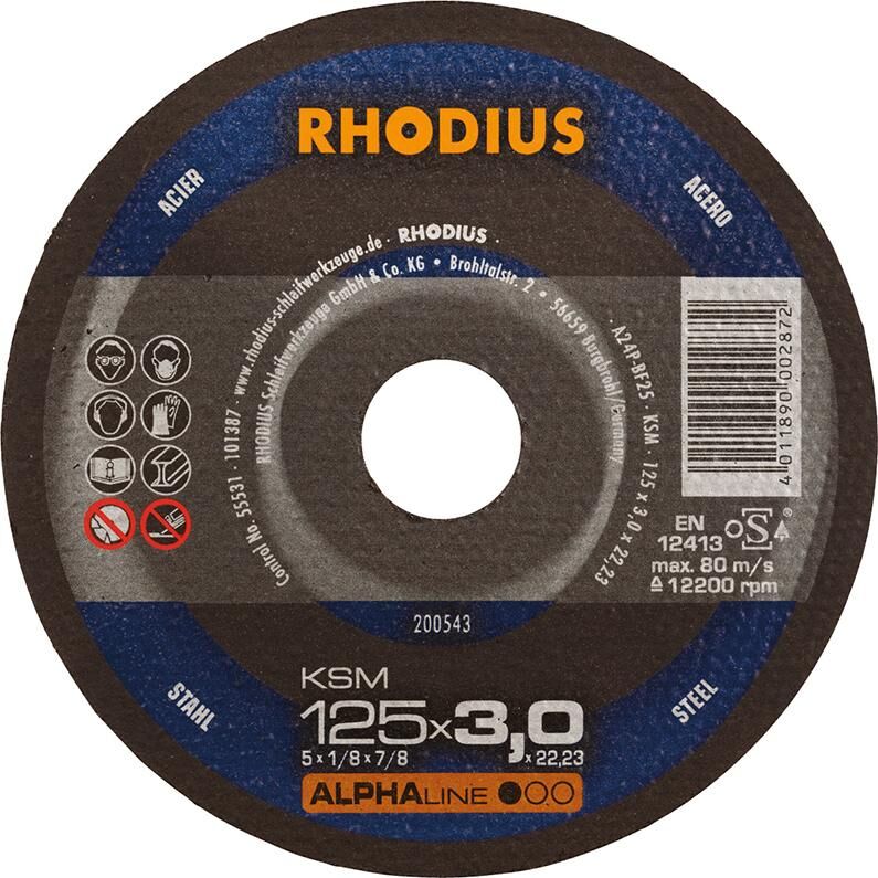 RHODIUS Trennscheibe KSM 125 x 3,0 mm gerade Produktbild RHODIUS Trennscheibe KSM 125 x 3,0 mm gerade