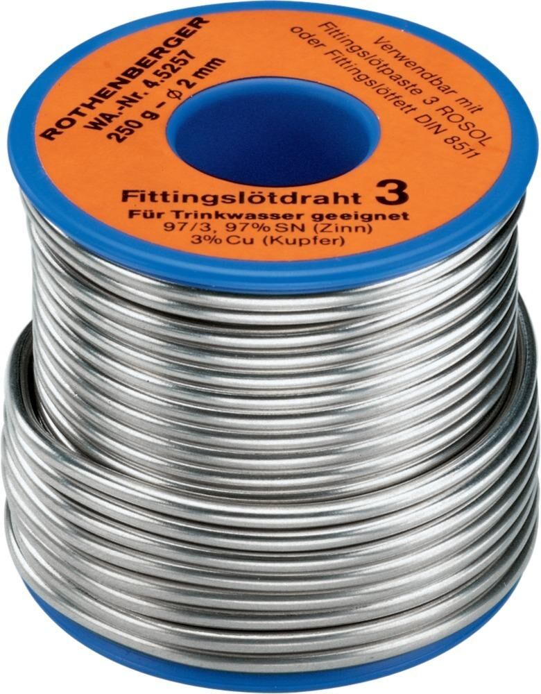 ROTHENBERGER Fittingslot 3 mm Durchmesser Spule mit 250 Gramm Produktbild ROTHENBERGER Fittingslot 3 mm Durchmesser Spule mit 250 Gramm