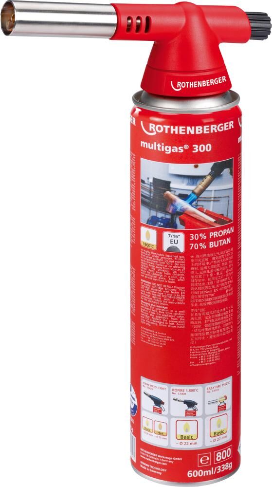 ROTHENBERGER Lötlampe Rofire 4 inclusive Multigas 300 Produktbild ROTHENBERGER Lötlampe Rofire 4 inclusive Multigas 300