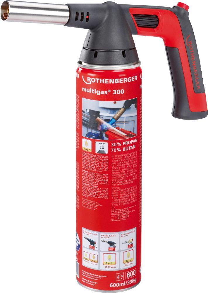 ROTHENBERGER Lötlampe Rofire 4 Piezo inclusive Multigas 300 Produktbild ROTHENBERGER Lötlampe Rofire 4 Piezo inclusive Multigas 300