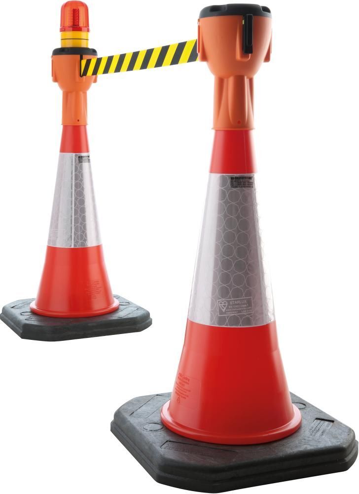 RS Leitkegelaufsatz orange mit Gurt rot weiss gestreift 9 Meter Produktbild RS Leitkegelaufsatz orange mit Gurt rot weiss gestreift 9 Meter