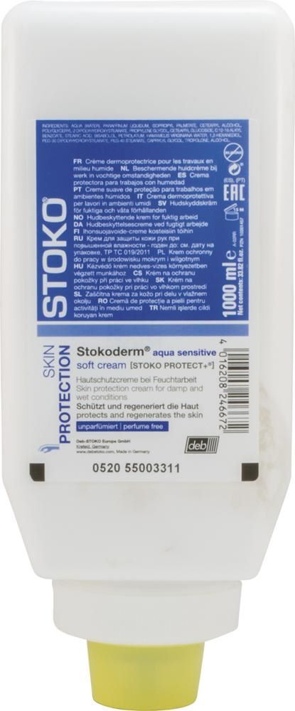 SC Johnson Hautschutzcreme Stokoderm Aqua Pure Softflasche mit 1 Liter Produktbild SC Johnson Hautschutzcreme Stokoderm Aqua Pure Softflasche mit 1 Liter