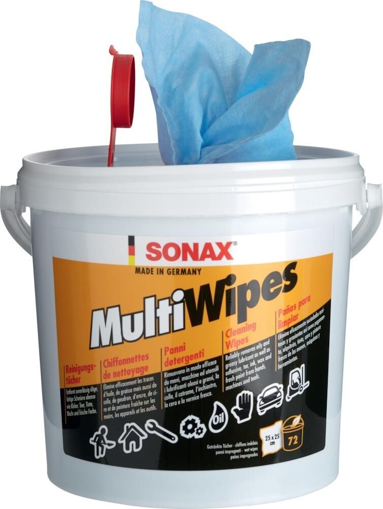 Sonax Viskosevliestücher MultiWipes Spendereimer mit 72 Stück Produktbild Sonax Viskosevliestücher MultiWipes Spendereimer mit 72 Stück