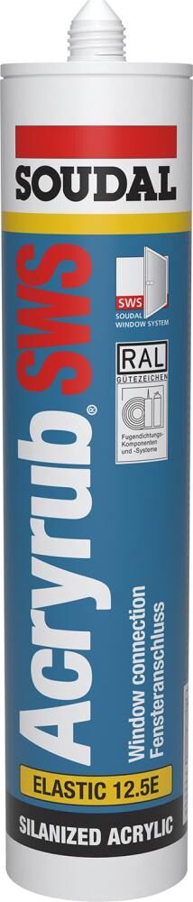 Soudal Acryldichtmasse Acryrub SWS weiß Kartusche mit 300 ml Produktbild Soudal Acryldichtmasse Acryrub SWS weiß Kartusche mit 300 ml