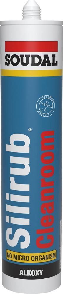 Soudal Silikon Silirub cleanroom weiß Kartusche mit 300 ml Produktbild Soudal Silikon Silirub cleanroom weiß Kartusche mit 300 ml