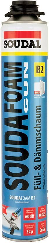 Soudal Montageschaum Soudafoam Gun B2 Dose mit 750 ml Produktbild Soudal Montageschaum Soudafoam Gun B2 Dose mit 750 ml