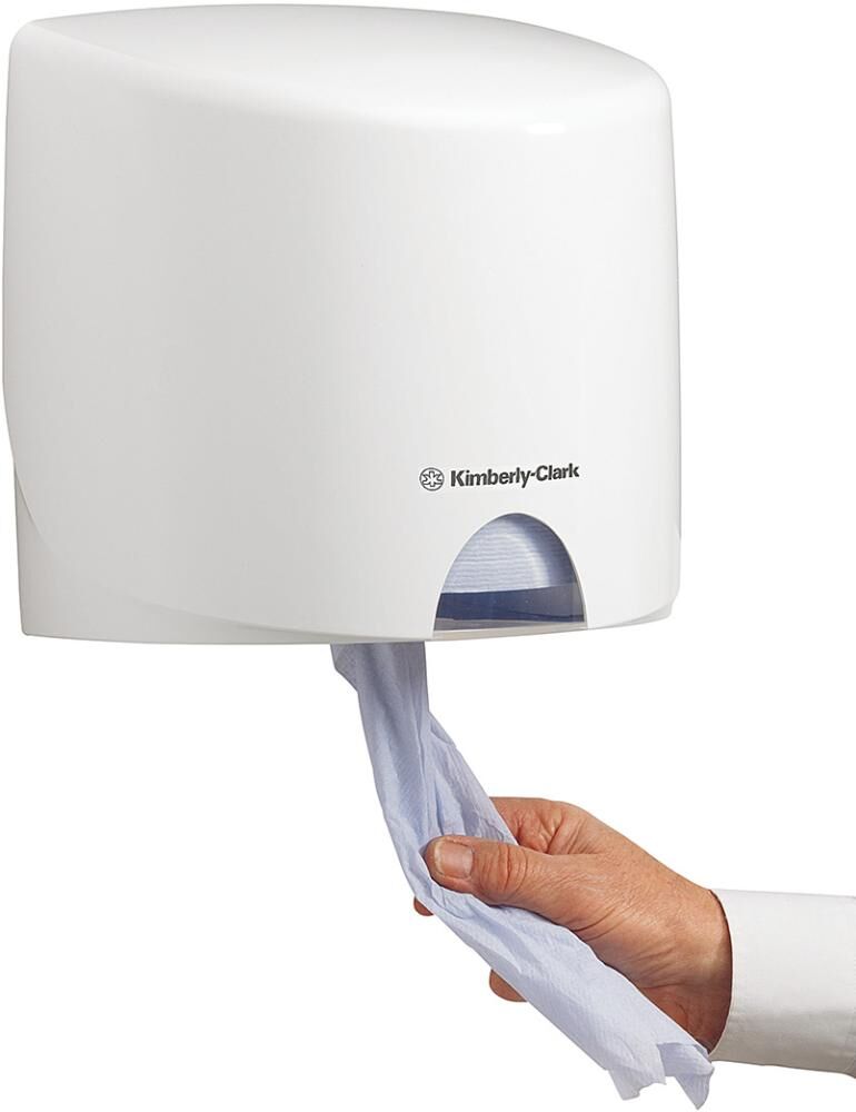 Kimberly-Clark Spender aus Kunststoff weiß mit Zentralentnahme Produktbild Kimberly-Clark Spender aus Kunststoff weiß mit Zentralentnahme