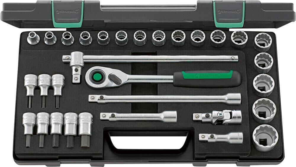 Stahlwille Stecknuss Satz 1/2 Zoll 31 teilig Produktbild Stahlwille Stecknuss Satz 1/2 Zoll 31 teilig