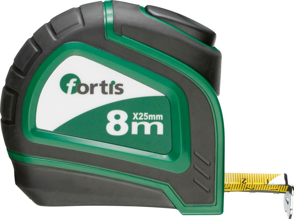 Fortis Taschenbandmaß Bandstopp 8mx25 mm Produktbild Fortis Taschenbandmaß Bandstopp 8mx25 mm