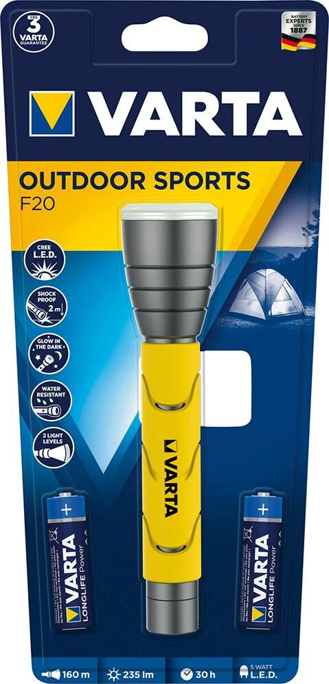 VARTA Taschenlampe Outdoor Sports F20 gelb Produktbild VARTA Taschenlampe Outdoor Sports F20 gelb