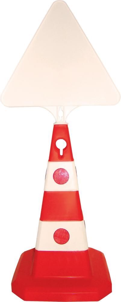 Temka Leitkegel mit Öse rot weiß mit Reflexlinsen Höhe 613 mm Produktbild Temka Leitkegel mit Öse rot weiß mit Reflexlinsen Höhe 613 mm bild 3