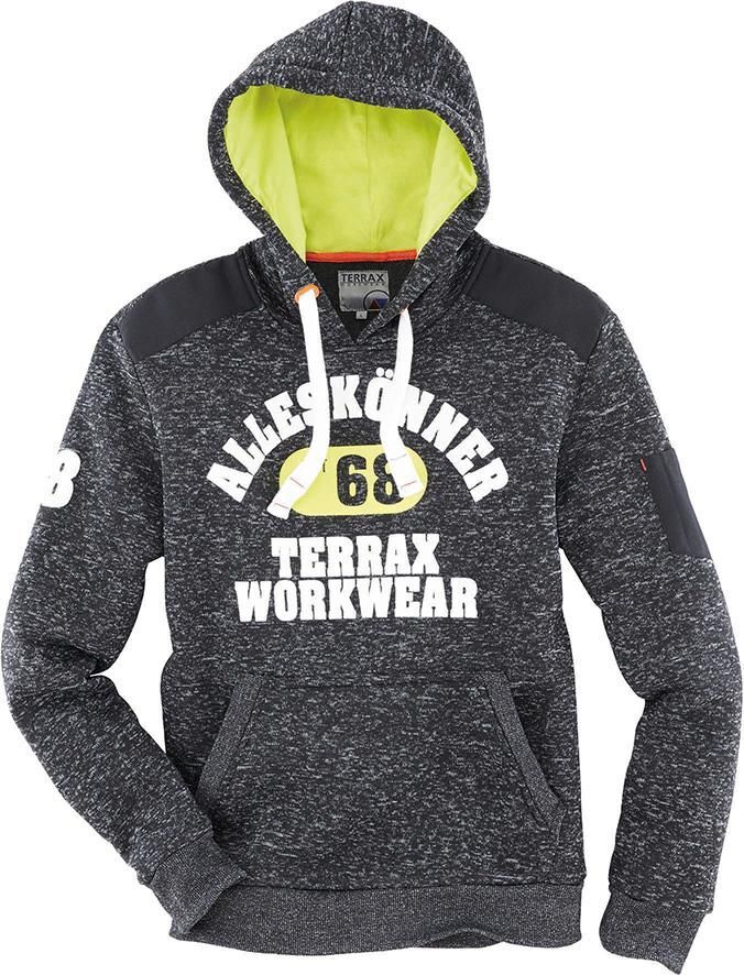 Terrax Strickfleecehoody schwarz melange lime Gr. S
