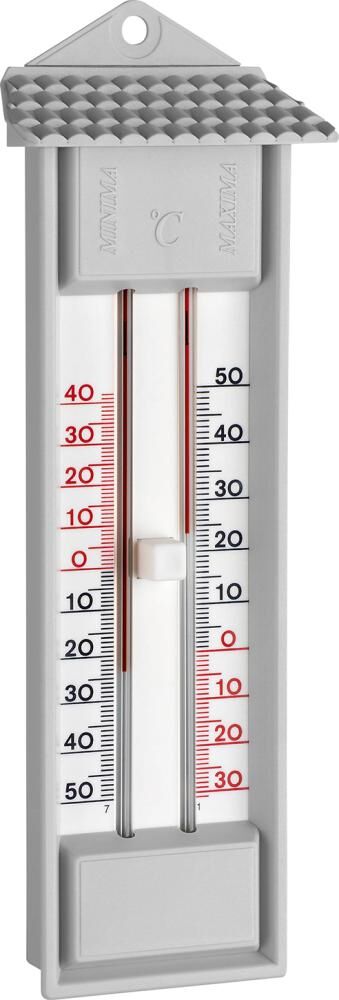 TFA Thermometer Maxima Minima Kunststoff grau Produktbild TFA Thermometer Maxima Minima Kunststoff grau
