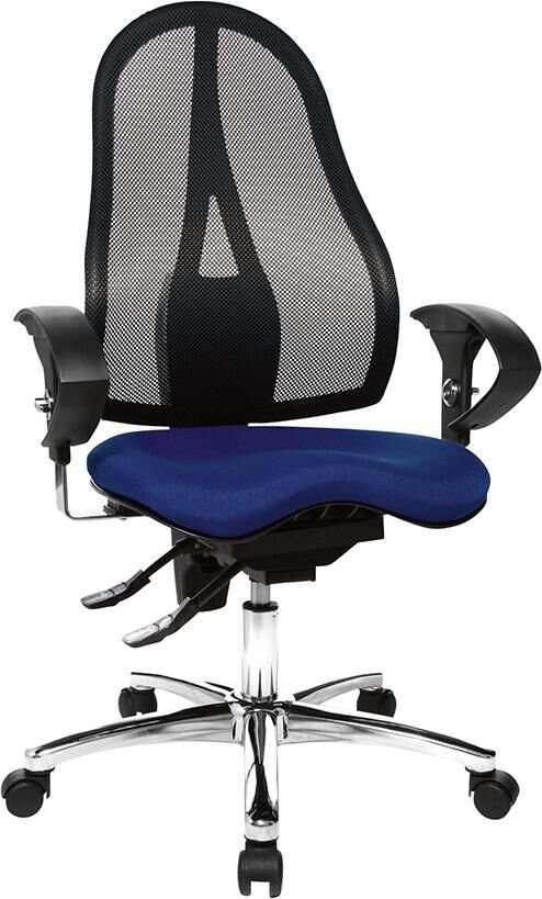 Topstar Drehstuhl Sitness 15 blau mit Netzrückenlehne schwarz Produktbild Topstar Drehstuhl Sitness 15 blau mit Netzrückenlehne schwarz bild 2