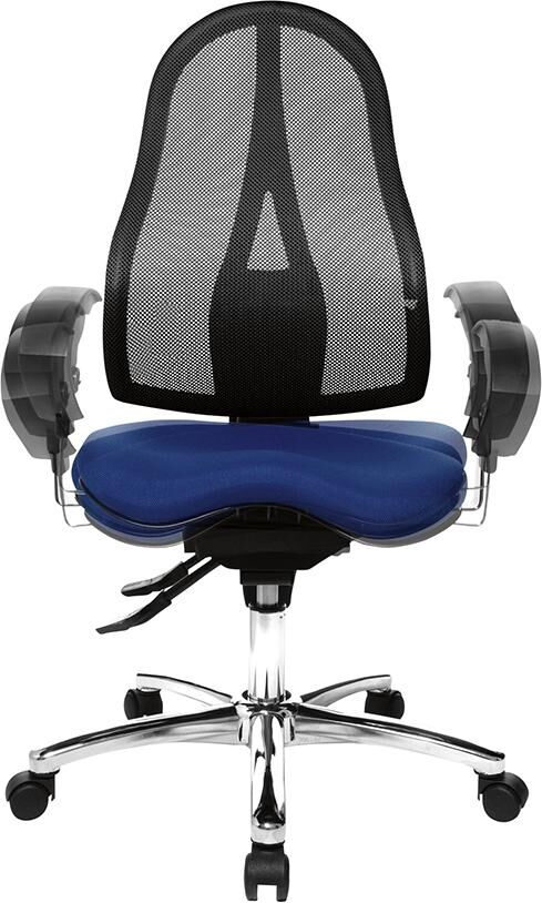 Topstar Drehstuhl Sitness 15 blau mit Netzrückenlehne schwarz Produktbild Topstar Drehstuhl Sitness 15 blau mit Netzrückenlehne schwarz