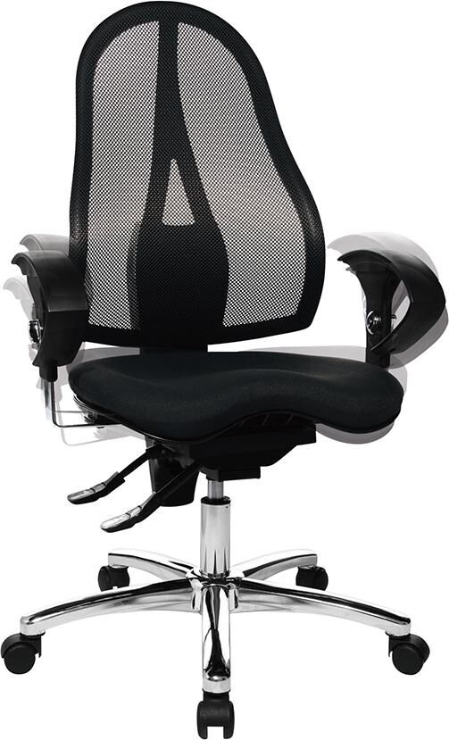 Topstar Drehstuhl Sitness 15 schwarz mit Netzrückenlehne schwarz Produktbild Topstar Drehstuhl Sitness 15 schwarz mit Netzrückenlehne schwarz bild 2