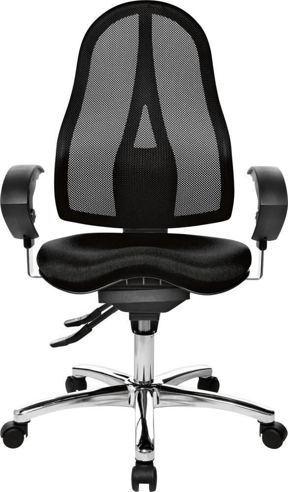 Topstar Drehstuhl Sitness 15 schwarz mit Netzrückenlehne schwarz Produktbild Topstar Drehstuhl Sitness 15 schwarz mit Netzrückenlehne schwarz
