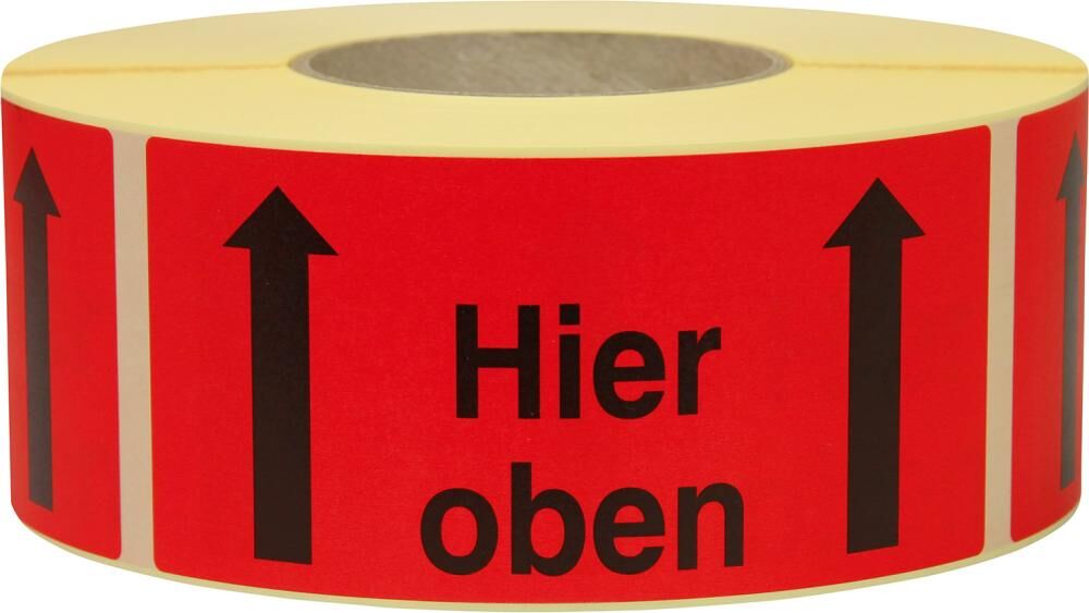 Trans-Pak Hinweis Etiketten Hier oben Produktbild Trans-Pak Hinweis Etiketten Hier oben