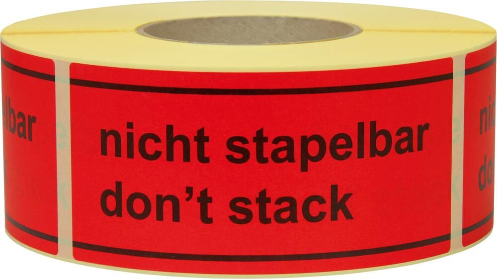 Trans-Pak Hinweis Etiketten nicht stapelbar Produktbild Trans-Pak Hinweis Etiketten nicht stapelbar