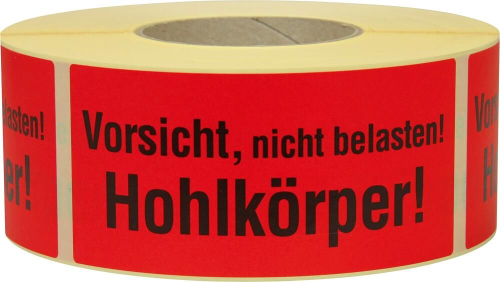Trans-Pak Hinweis Etiketten Vorsicht Hohlkörper Produktbild Trans-Pak Hinweis Etiketten Vorsicht Hohlkörper