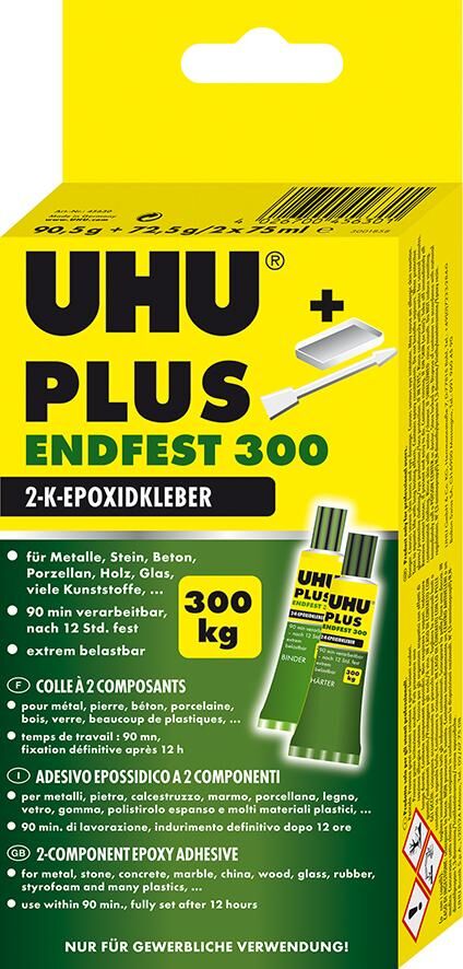 UHU Plus Endfest 300 2 Komponentenepoxidkleber Karton mit 2 Tuben Produktbild UHU Plus Endfest 300 2 Komponentenepoxidkleber Karton mit 2 Tuben