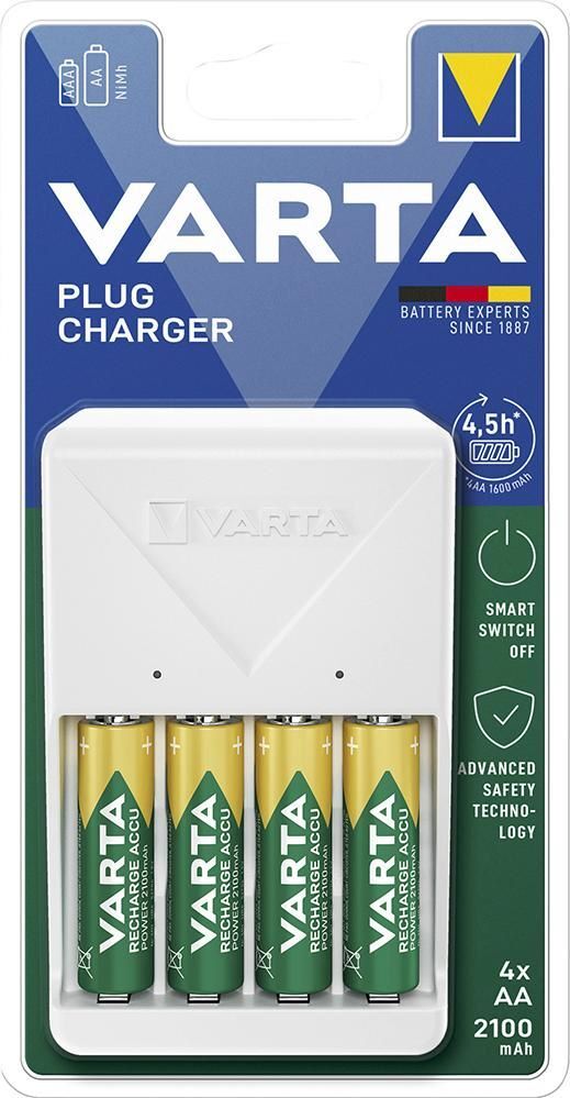 VARTA Plug Charger 4 x AA 56706 2100mAh