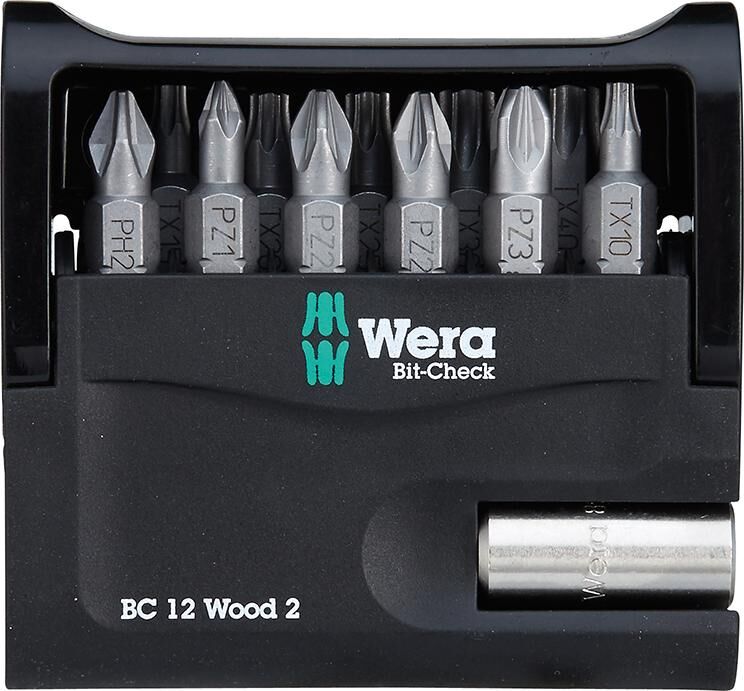 Wera Bit Satz Bit Check 12 Wood 2 12 Teile Produktbild Wera Bit Satz Bit Check 12 Wood 2 12 Teile
