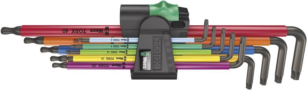 Wera Winkelschraubendreher Satz lang 9 teilig T8-T40 Kugelkopf Color Produktbild Wera Winkelschraubendreher Satz lang 9 teilig T8-T40 Kugelkopf Color