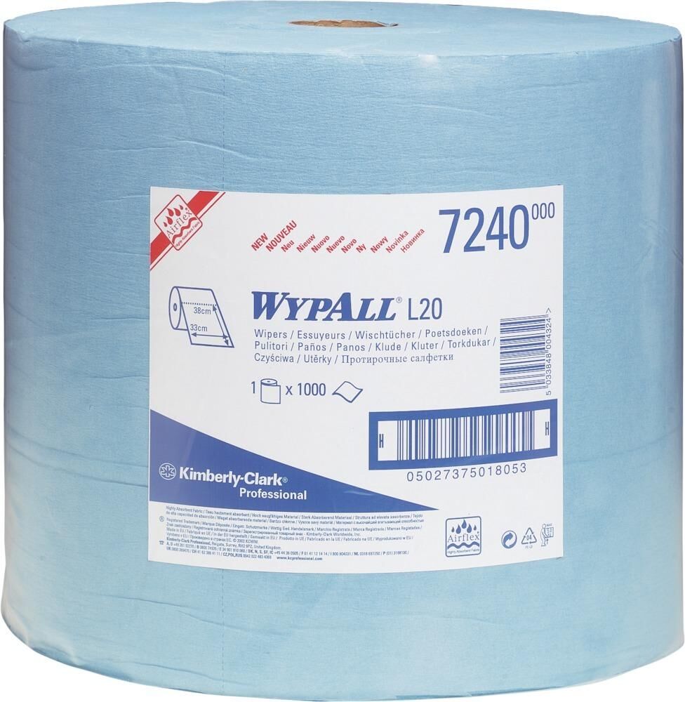 Kimberly-Clark Wypall L10 Wischtücher 23,5 x 38 cm blau 1000 Blatt Produktbild Kimberly-Clark Wypall L10 Wischtücher 23,5 x 38 cm blau 1000 Blatt
