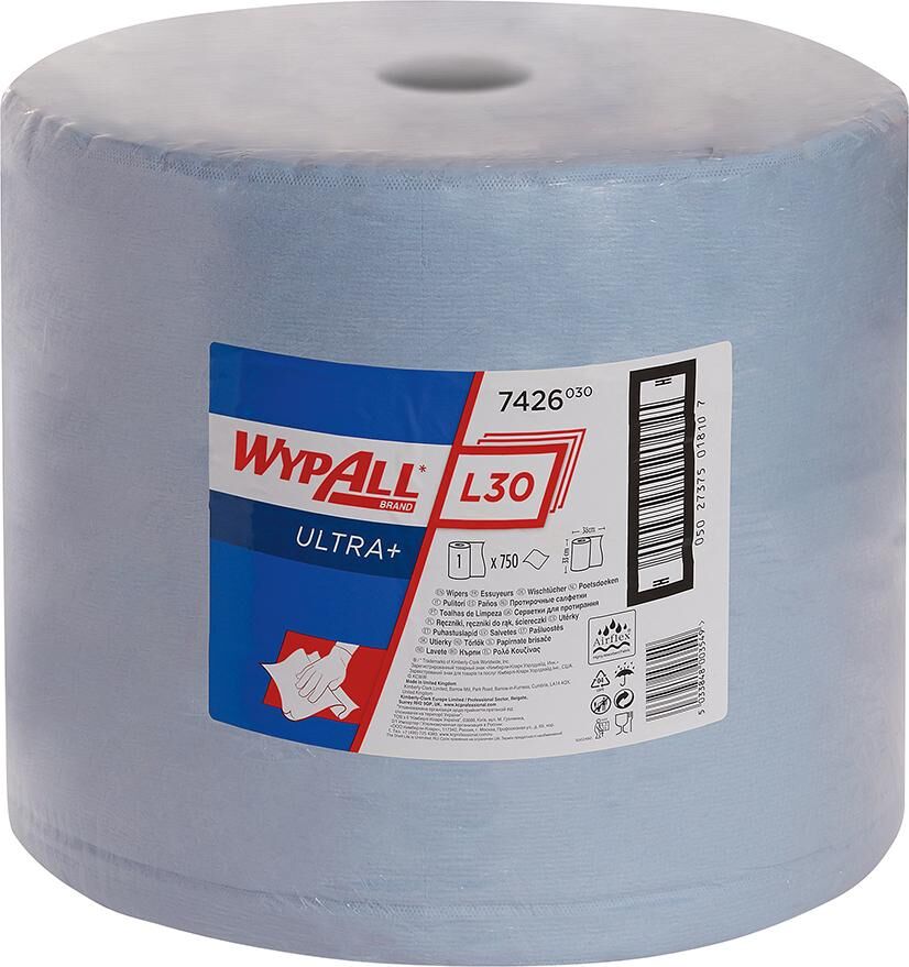 Kimberly-Clark Wypall L30 Wischtücher 33 x 38 cm blau 750 Blatt Produktbild Kimberly-Clark Wypall L30 Wischtücher 33 x 38 cm blau 750 Blatt
