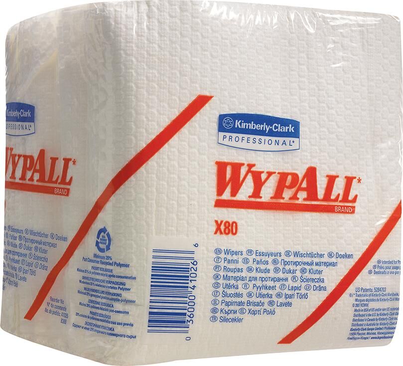 Kimberly-Clark Wypall X80 Wischtücher 31,5 x 33 weiß Produktbild Kimberly-Clark Wypall X80 Wischtücher 31,5 x 33 weiß