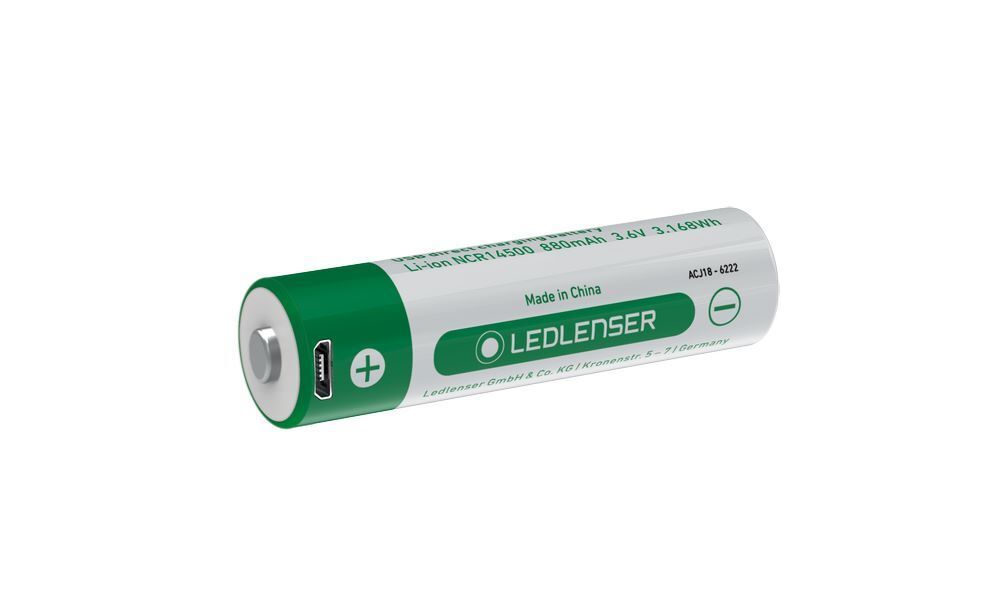 Ledlenser Ersatz Akku mit Mikro USB 14500 Li-Ion 3,6 V 880 mAh Produktbild Ledlenser Ersatz Akku mit Mikro USB 14500 Li-Ion 3,6 V 880 mAh
