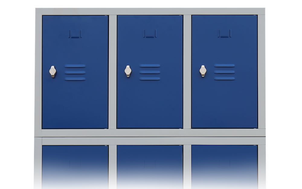 Produktbild Lüllmann Aufsatzschrank Schließfachschrank Fächerschrank lichtgrau enzianblau