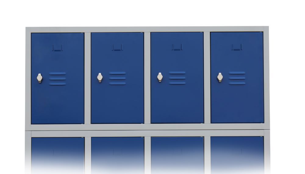 Produktbild Lüllmann Aufsatzschrank für Fächerschrank Schließfachschrank lichtgrau enzianblau