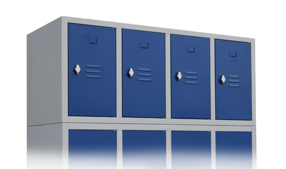 Produktbild Aufsatzschrank, 500 x 1170 x 500 mm, lichtgrau/enzianblau bild 2