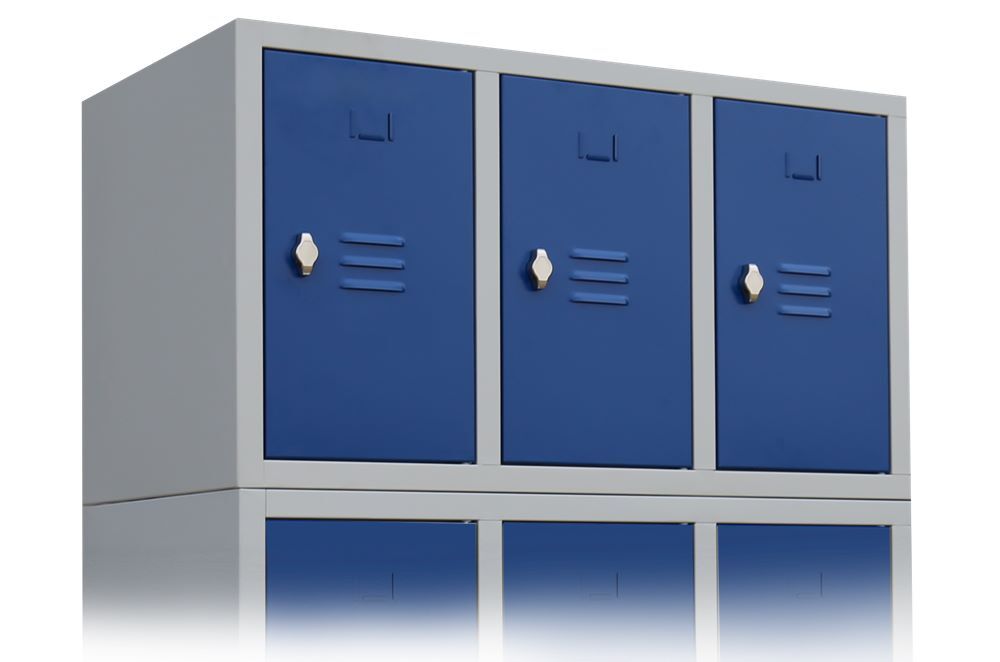Produktbild Aufsatzschrank, 500 x 1185 x 500 mm, lichtgrau/enzianblau bild 2