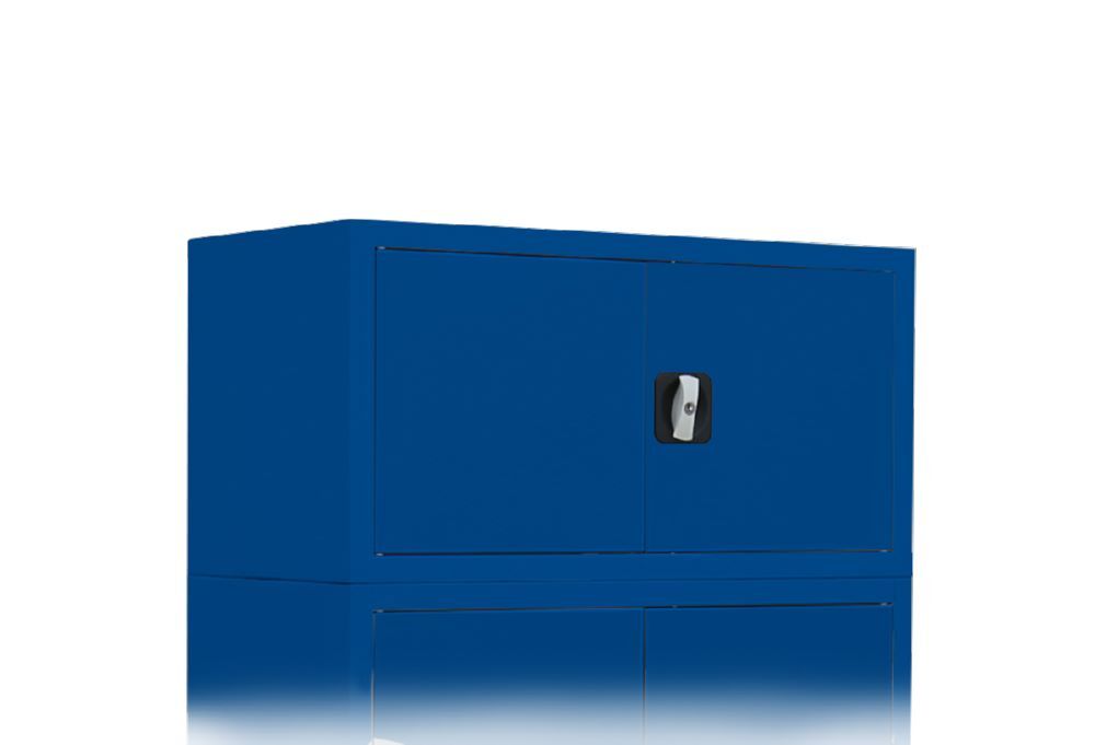 Produktbild Lüllmann Aufsatzschrank mit Flügeltüren und Zylinderschloss 450 x 800 x 383 mm blau