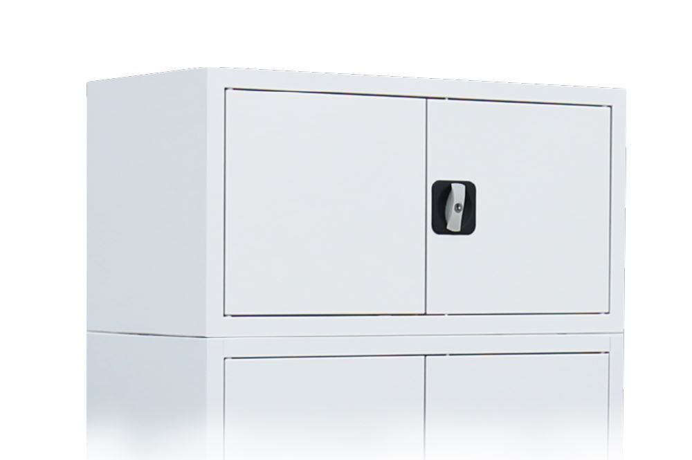 Produktbild Aufsatzschrank mit Flügeltüren und Zylinderschloss mit Drehgriff, 450 x 1200 x 4 bild 2