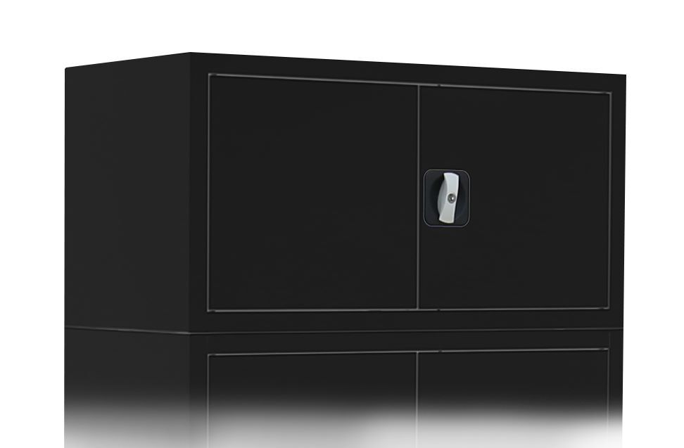 Produktbild Lüllmann Aufsatzschrank mit Flügeltüren und 450 x 925 x 500 mm tiefschwarz