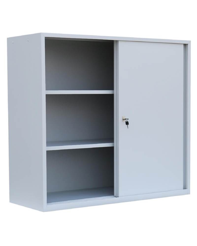 Lüllmann BASIC Schiebetürenschrank mit 3 Fachböden 1090 x 1200 x 450 mm in lichtgrau Produktbild Lüllmann BASIC Schiebetürenschrank mit 3 Fachböden 1090 x 1200 x 450 mm in lichtgrau bild 3