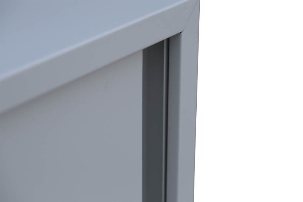 Lüllmann BASIC Schiebetürenschrank mit 3 Fachböden 1090 x 1200 x 450 mm in lichtgrau Produktbild Lüllmann BASIC Schiebetürenschrank mit 3 Fachböden 1090 x 1200 x 450 mm in lichtgrau bild 4