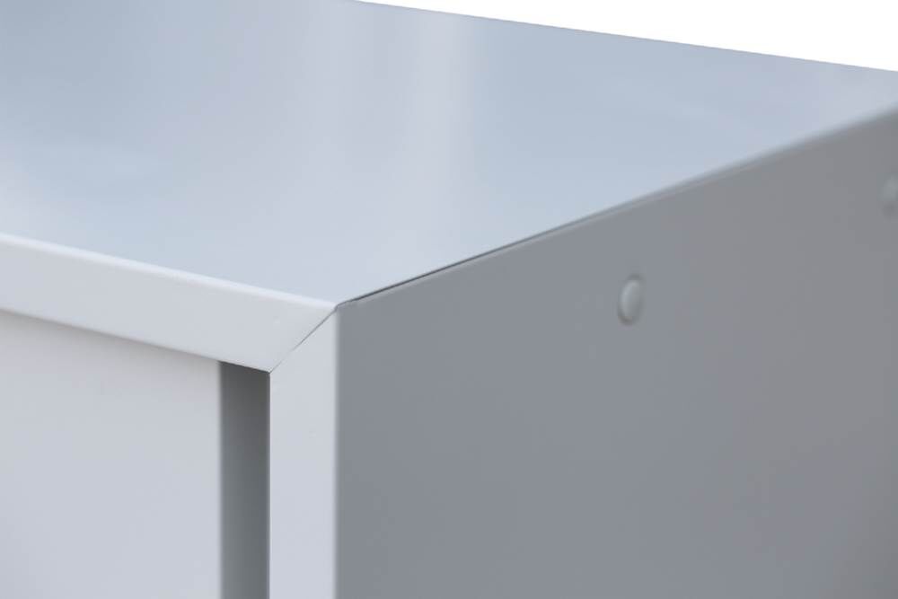 Lüllmann BASIC Schiebetürenschrank mit 3 Fachböden 1090 x 1200 x 450 mm in lichtgrau Produktbild Lüllmann BASIC Schiebetürenschrank mit 3 Fachböden 1090 x 1200 x 450 mm in lichtgrau bild 5