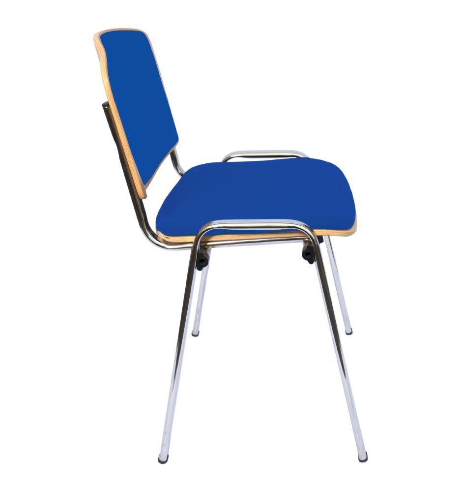 Produktbild Besucherstuhl, Buchenschichtholz gepolstert, 450/810 x 545 x 425 mm, chrom/blau bild 2