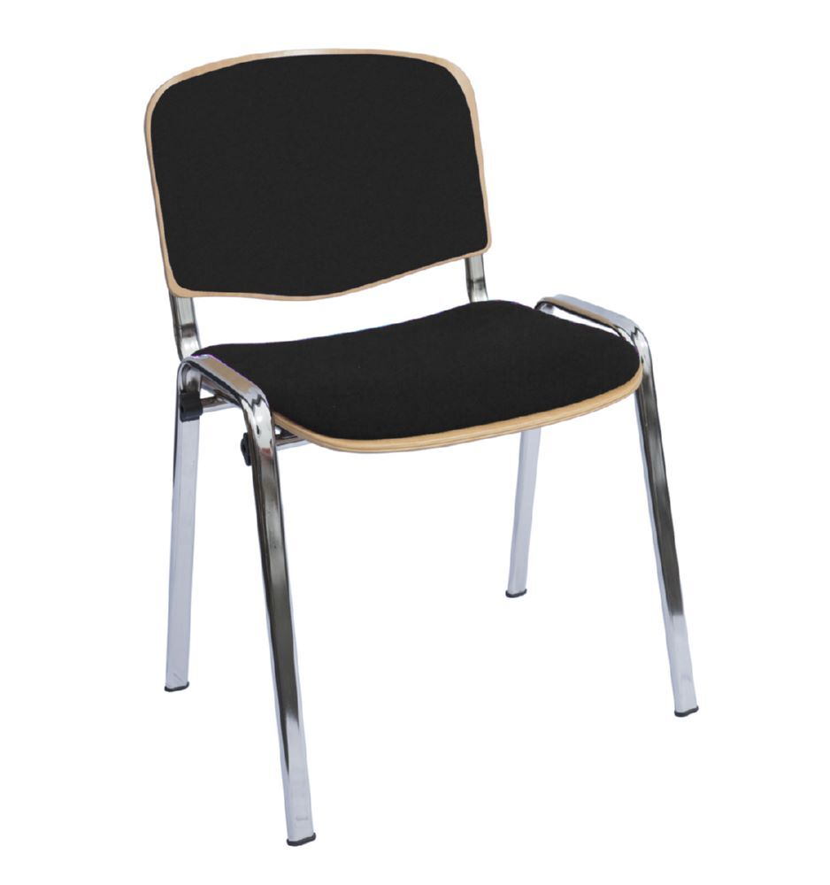 Produktbild Lüllmann Besucherstuhl Buchenschichtholz gepolstert 450/810 x 545 x 425 mm chrom schwarz